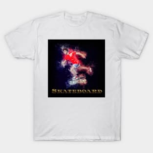 Skateboard Male Skateboarder in Red Skateboards Skateboarding Designs Skateboarding Gifts T-Shirt